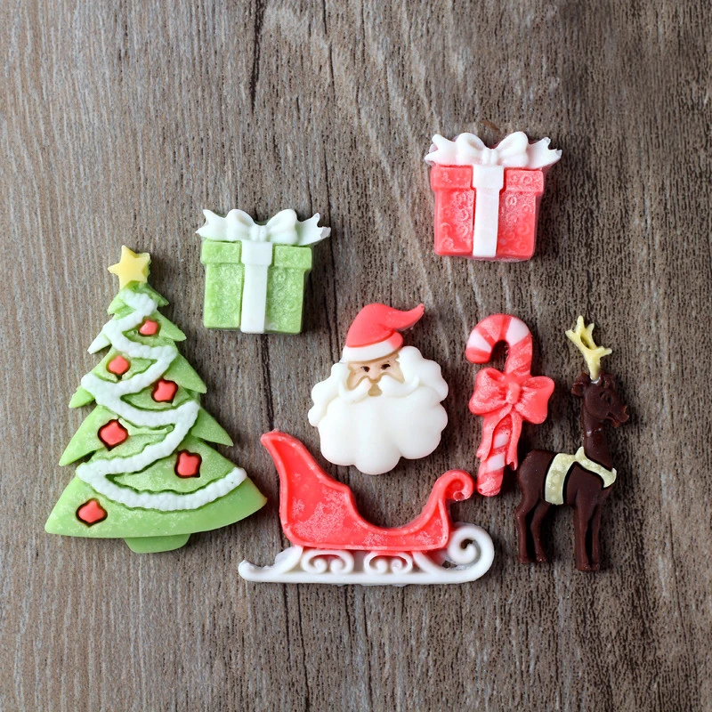 Рождество Санта Клаус елка оленей силиконовая форма для тортов, фондана пресс-форма для тортов декоративные инструменты шоколад формы для мастики