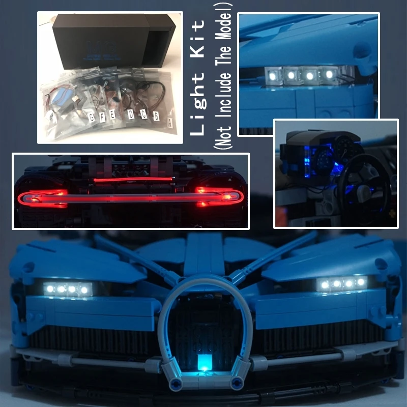

MG LED light kit set Compatible legos 42083 lepin 20086 Model toy Building Blocks Bricks lithium battery Technic Bugatti Chiron