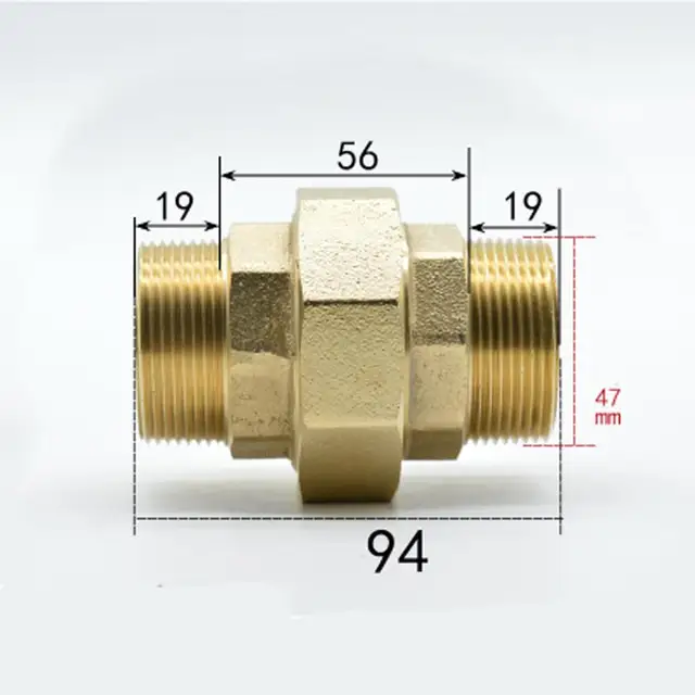 DN40 G 1 1/2" BSPP Male Brass Socket Union Pipe Fitting Coupling Water