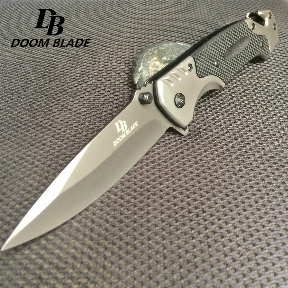 

230mm (9'') 57HRC G10 Fold Pocket Knife Key Ring Chain Fruit Camping Outdoor Survival EDC Knifes 440c Blade Knives