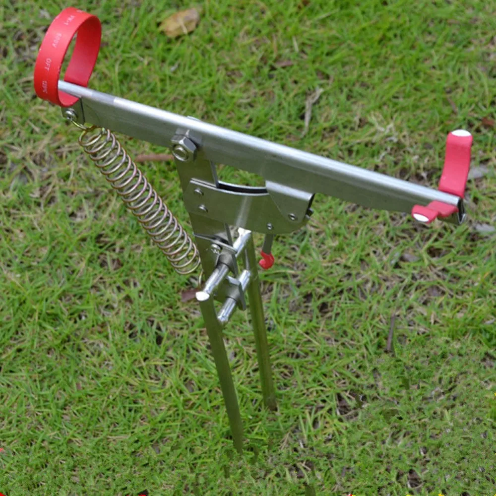 

MrY 2019 New Auto Tip Up Fishing Rod Double Spring Activated Hook Setter Holder