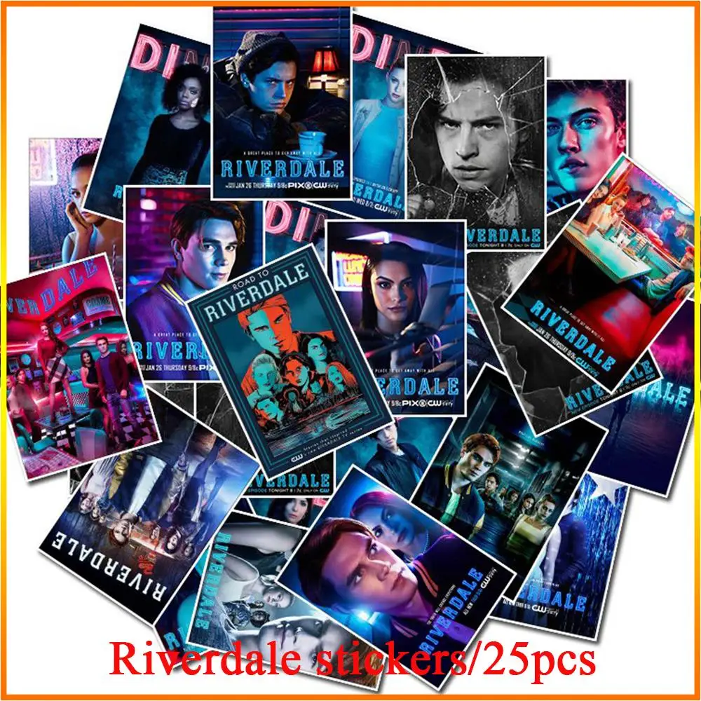 

25Pcs TV Series Riverdale poster Stickers for Laptop Skateboard Home Decor Car Styling Vinyl Decals Doodle Cool DIY Sticker