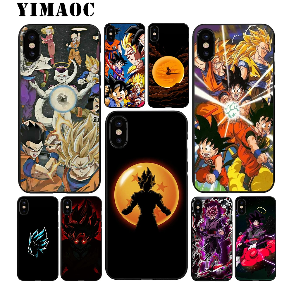 YIMAOC Dragon Ball Z Gofu Dbz Soft TPU Black Silicone Case for iPhone X or 10 8 7 6 6S Plus 5 5S SE Xr Xs Max |