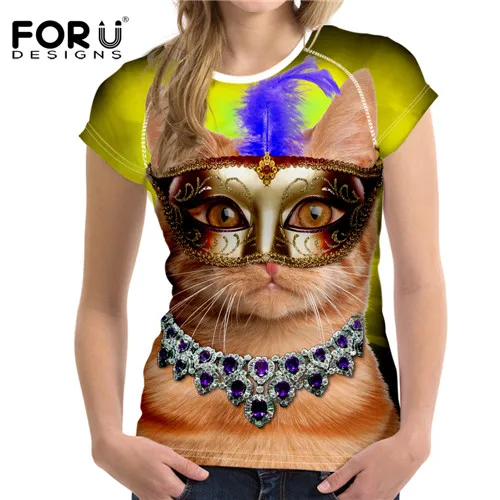 FORUDESIGNS/персидские смешанные цветные женские уличные сухие быстросохнущие футболки для бега с коротким рукавом футболки топы Спортивная ткань футболка - Цвет: C0393BV