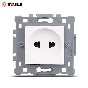 

TAILI DIY two pin universal socket mechanism 2 pin round flat socket mechanism US-Euro Euro-American socket module TL0617-OS