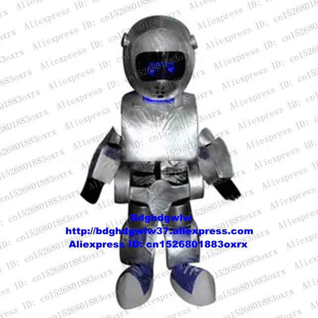 Серебряный Робот Automaton костюм талисмана для взрослых, Герой мультфильма, наряд, костюм, годовая церемония для деловых встреч zx1946