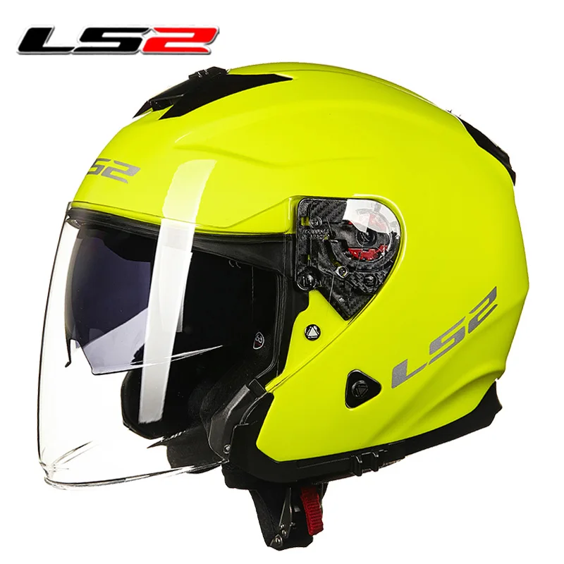 LS2 moto rcycle открытый шлем 3/4 шлем Двойные линзы гоночные полушлемы мото rbike шлем cascos шлем мото - Цвет: 8