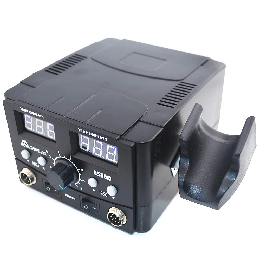 Goedkoop 800W 2 In 1 Digitale Esd Heteluchtpistool Soldeerstation Lassen Soldeerbout 220 V Voor Smd Desolderen rework Station 8586 Upgrade