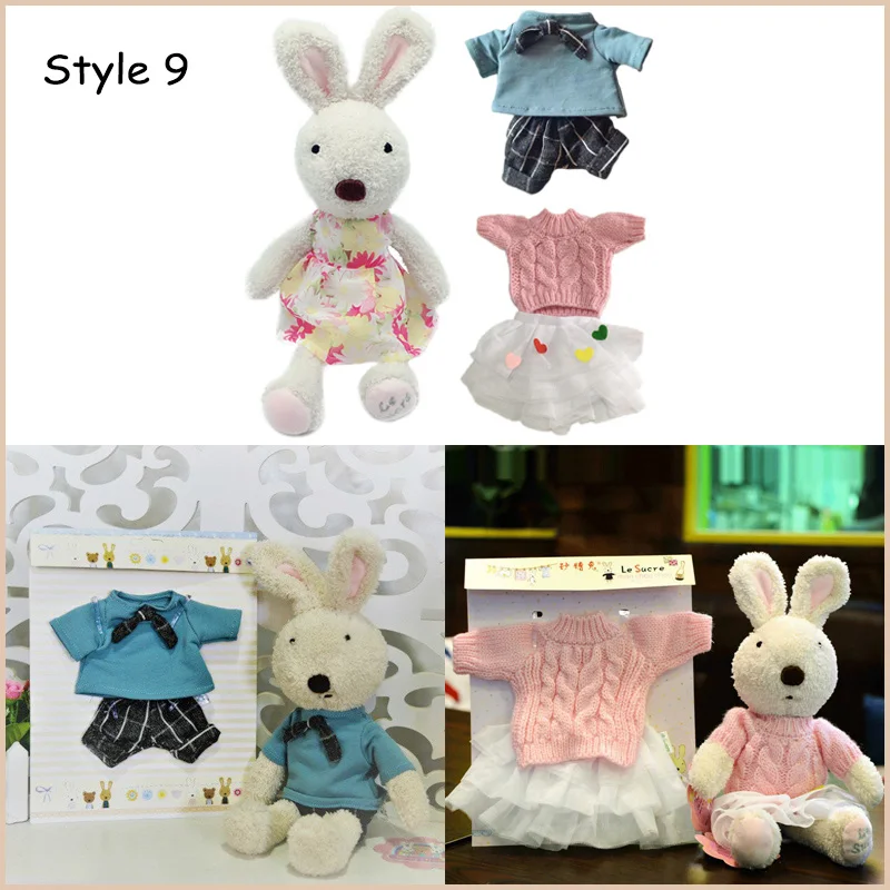 Coelho de Pelúcia Bonecas com Roupas Bicho de Pelúcia Macios para Crianças Presentes para o para o Ano Kawaii Coelho Mudança Brinquedos Meninas Crianças Brinquedos Ano Novo 10 rabbit plush doll