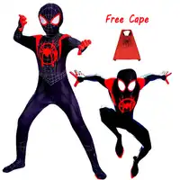 Neue 2018 Kinder Spider-Mann In die Spinne-Vers Miles Morales Cosplay Kostüm Zentai Spiderman Muster Body Anzug overalls