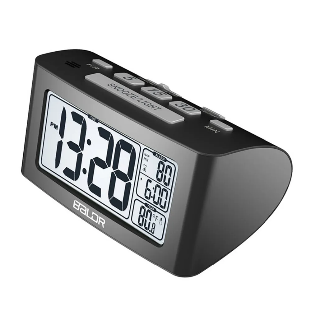 

LCD Digital Nap Timer Temperature Time Display Watch Desktop Desk Bedroom Backlight Travel Table Thermometer Snooze Alarm Clock