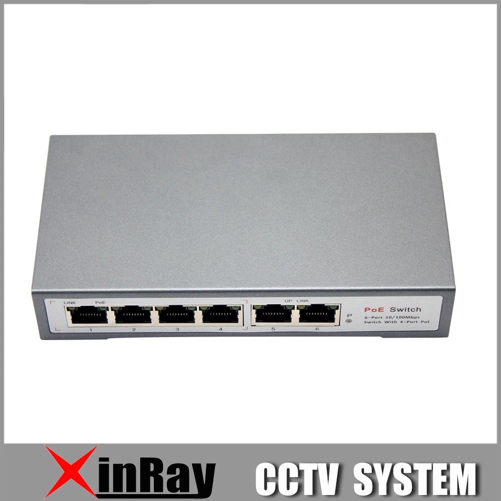 

4CH POE Switch 10/100M 150m Distance 85W DC&2 Lan Port for IP Camera CCTV System NVR POE Power Supply Adapter POE4CH.