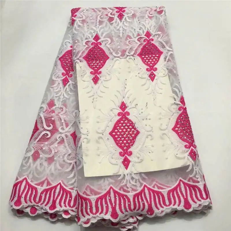 

ZQM!2019 Hot Sale Embroidered African Lace Fabric High Quality With Rhinestone French Net Guipure Lace Fabrics ! J60320