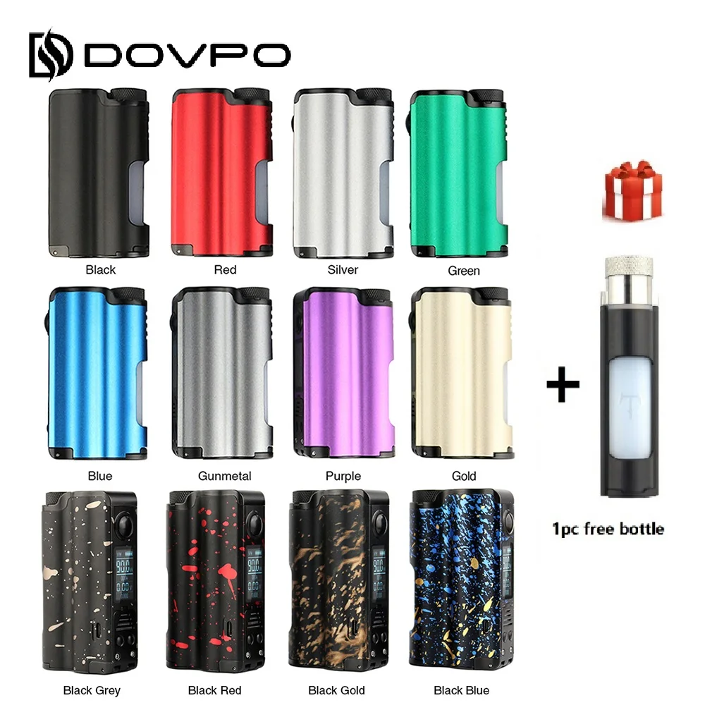 Новый оригинальный DOVPO Topside 90 Вт Top Fill TC Squonk MOD с большой бутылкой 10 мл и OLED экраном 0