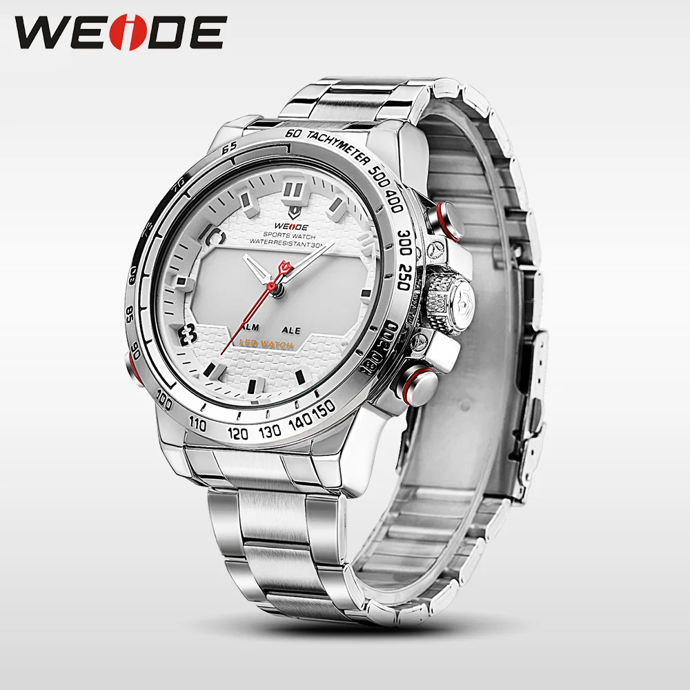 

WEIDE steel series watches luxury brand sport digital waterproof watch men quartz watches saat clock erkek kol saati wrist watch