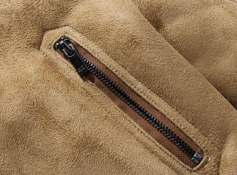 suede leather coat khaki 10