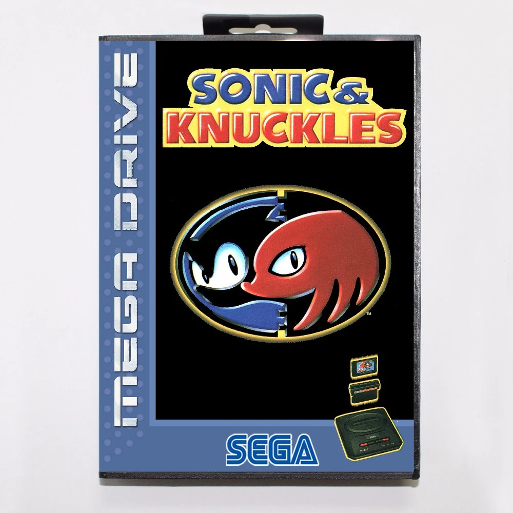 Sonic And Knuckles Game Cartridge 16 Bit Md Game Card With Retail Box