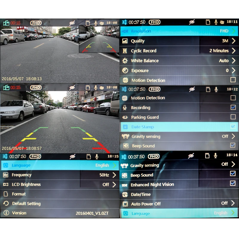 1280P автомобильный Зеркало заднего вида DVR монитор тире камера регистратор