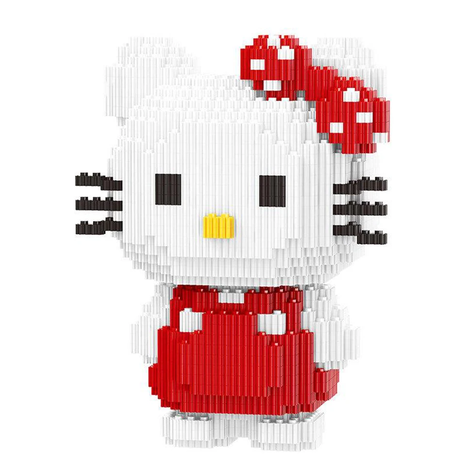 

Cartoon Cute Animal Hello Kittiy Assemble Model Large Size Building Blocks Educational Model Bricks Compatible Legod Toys Gifts