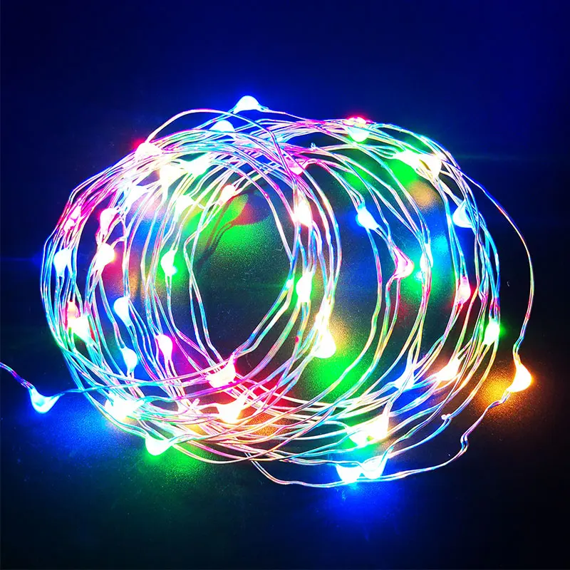 Silver Wire LED String lights 2M 3M 5M 10M Waterproof Holiday lighting For Fairy Christmas Tree Haloween Wedding Party Decor