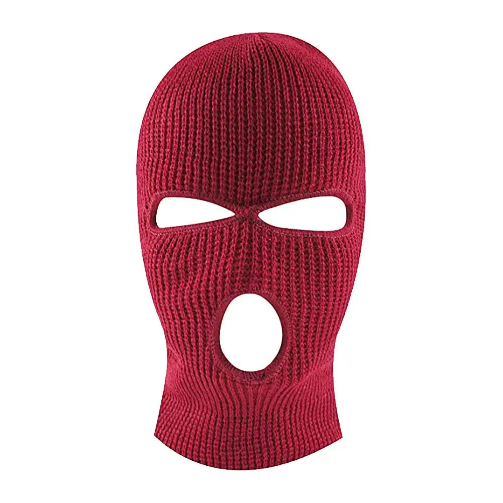 Унисекс, уличная трикотажная швейная маска для лица, теплая шапка для катания на лыжах, езды, ветрозащитные теплые дышащие маски для верховой езды - Цвет: Red wine