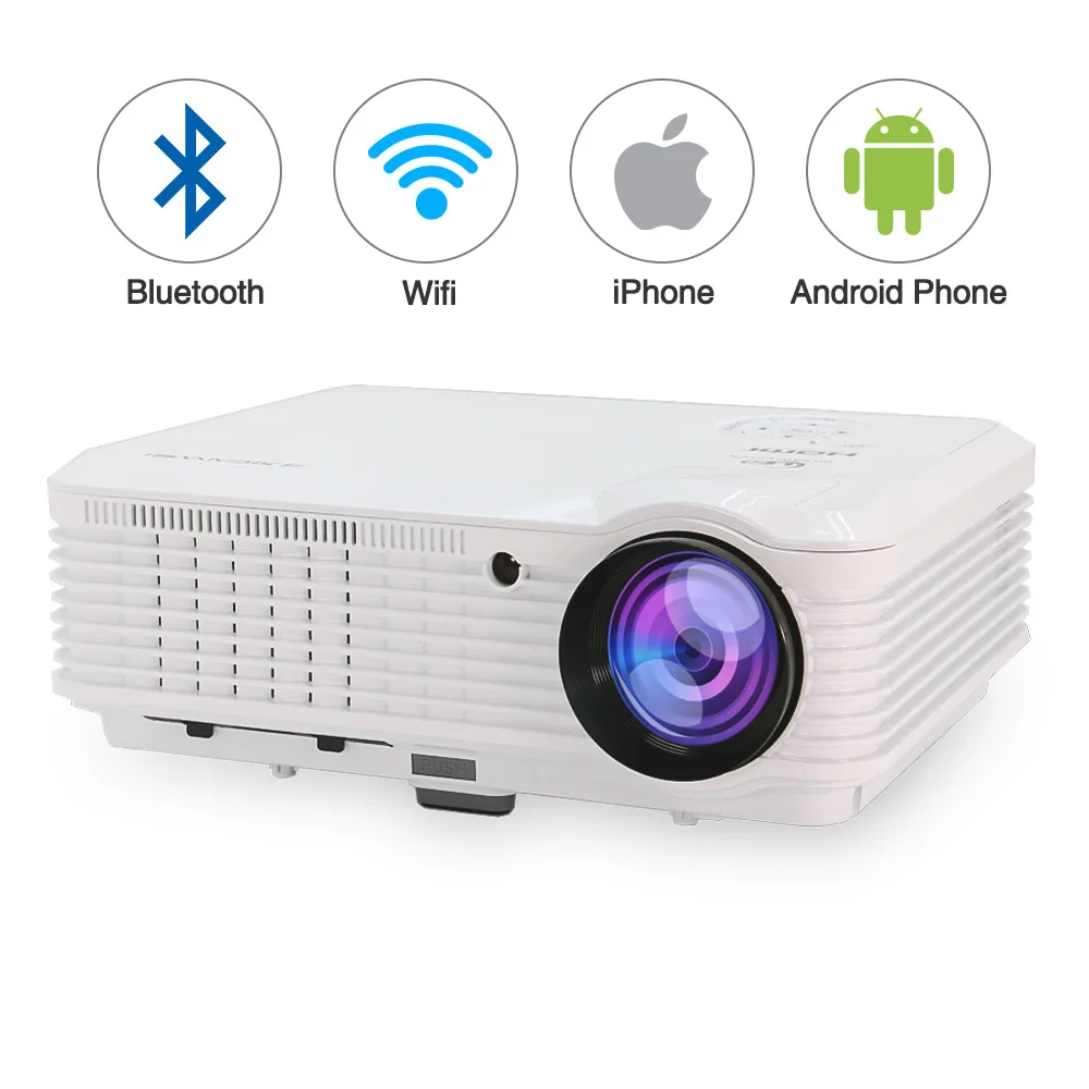 Bluetooth Android WiFi LED LCD Projector Wireless Connection Home Cinema Beamer Projection HD 1080P Video Game Movie