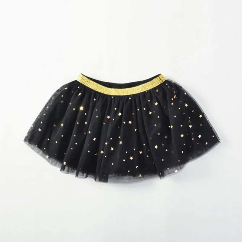 Юбки-пачки для маленьких девочек; бальное платье с блестящими звездами; детская юбка-американка; балетная юбка принцессы для маленьких девочек; вечерние юбки для танцев; одежда для детей - Цвет: Black