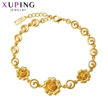 Xuping элегантные браслеты из чистого золота с покрытием, популярные дизайнерские браслеты для женщин, ювелирные изделия, подарки для вечерние S75-75023