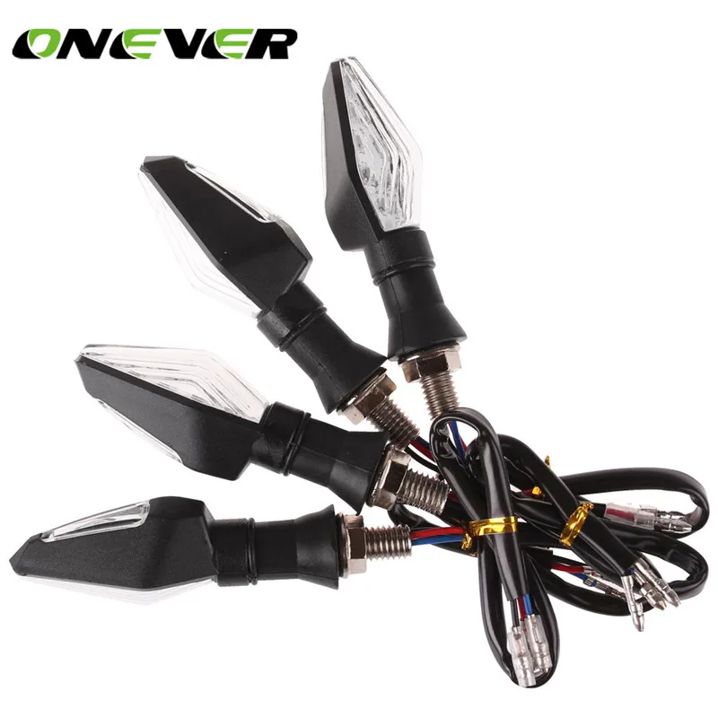 

Onever 4Pcs Flashing Motorcycle LED Turn Signal Light 12 LED Indicator Light Dual Color Blue&Amber Blinker Light Motor Light