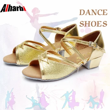 

Alharbi Latin Dance Shoes For Women Girl Tango Salsa Ballroom Dance Shoe For Kids Children Low Heel 3.5cm Soft Dancing Shoes