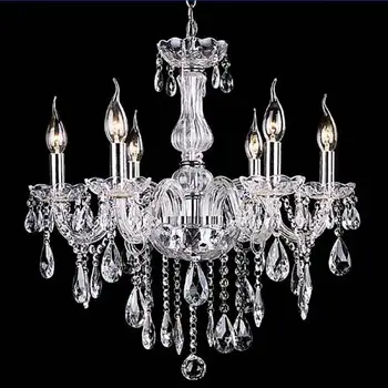 

Multiple Chandelier europe type candle crystal droplight sitting room lights contracted droplight 6 heads Modern lamps
