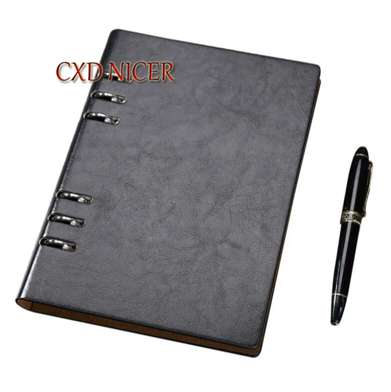 

PU Leather Cover Exercise Composition Notebook Spiral Schedule Kawaii Stationery Notepad Red Brown Color Journal Diary Book