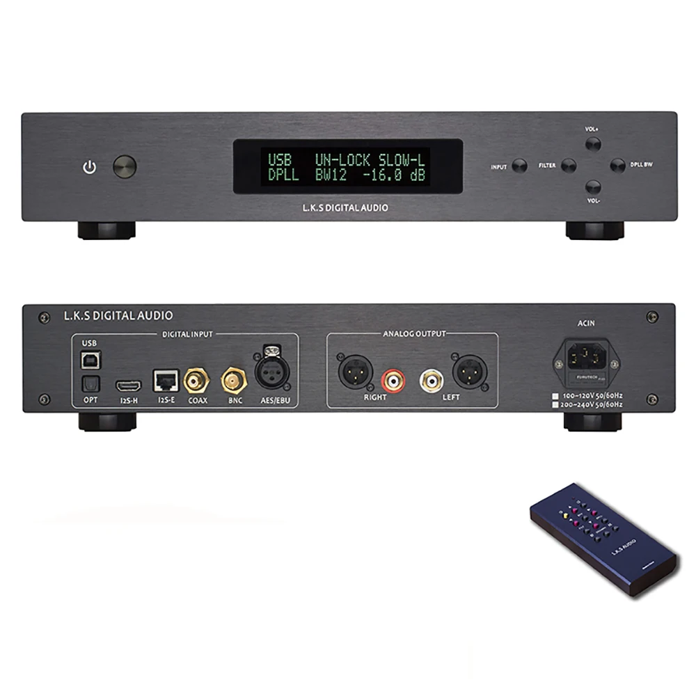 L.K.S Audio MH DA004 Dual ES9038pro Flagship DAC DSD Input Coaxial AES