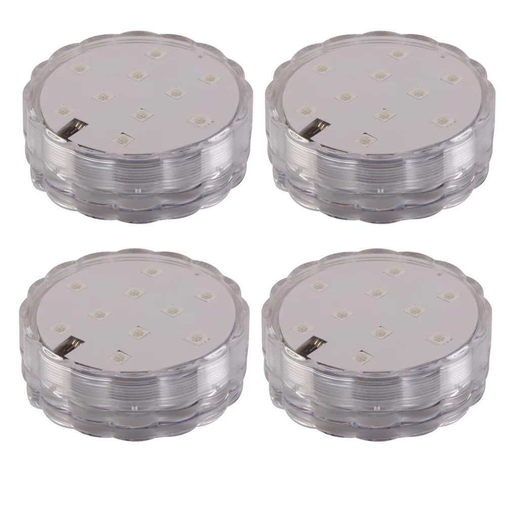 Koop 4 stks Multicolor 10 LED Light Lamp Waterdichte Afstandsbediening Regenboog Verlichting voor Tuin Plant Decoratie