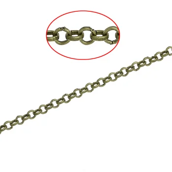 

8SEASONS Link-Opened Cable Chains Findings Antique Bronze 2mm,10M (B32542)