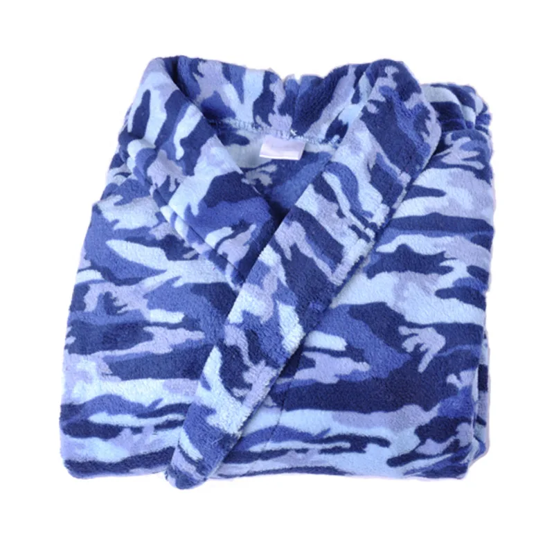 Зимний утолщенный теплый халат для влюбленных размера плюс, коралловый флис, Одноцветный халат для мужчин и женщин, одежда для сна, халат для пар - Цвет: men blue