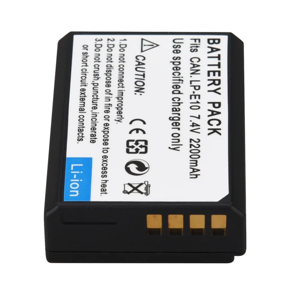 2 Batterie LP-E10 E Caricatore USB Per Canon - Compatibile Con EOS Rebel T3, T5, T6, T7