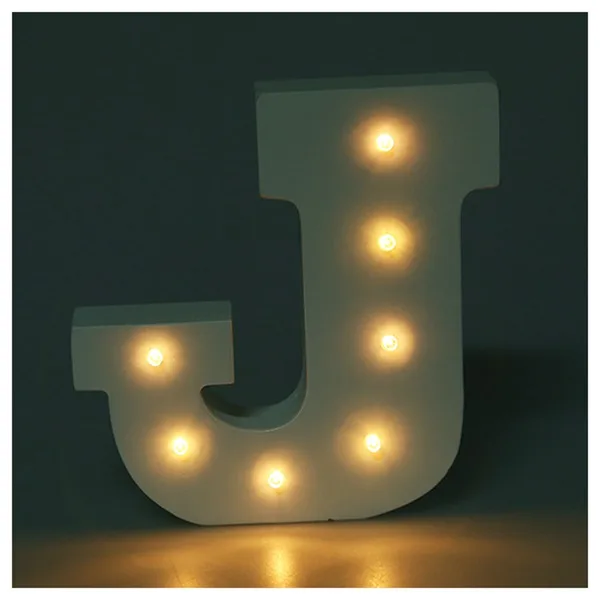 

AIMA White Wooden Letter Decorative Light Wedding Party Showcase LED Spelling Light 15*13*3CM(J K L M N O P Q R )