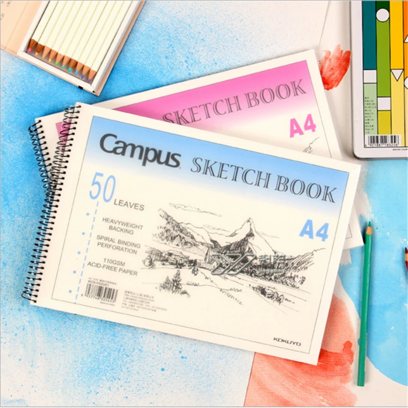 A3/A4 Sketchbook Diary for Drawing Painting Graffiti 50 Sheets Sketch Book Memo Pad Notebook Office School Supplies Gift vintage tomato doll costume change graffiti deco stickers for phone diary stationery journal scrapbook hand book album supplies