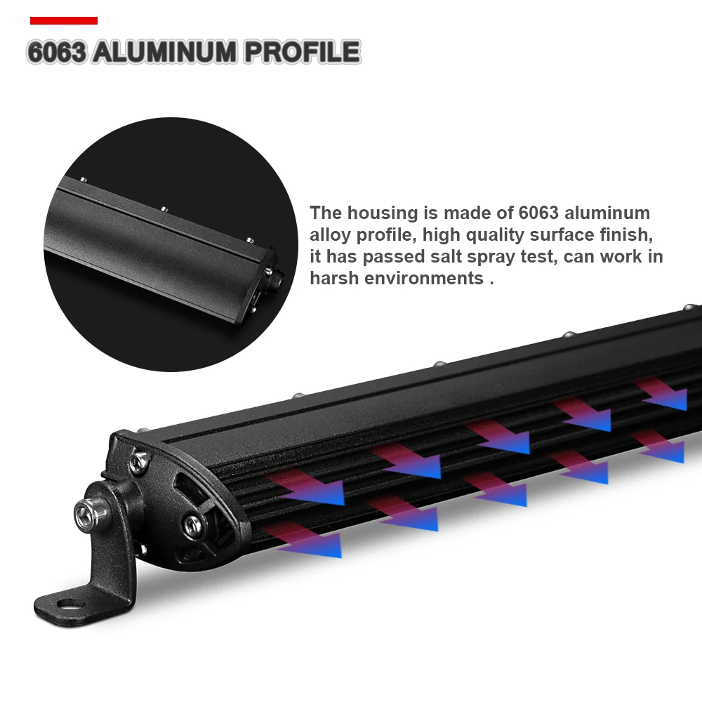 18w 7inch Slim Single Row Spot Flood Beam Mini LED Work Light Bar For ATV SUV 4WD Motorcycle Automobile Headlights Car-Styling