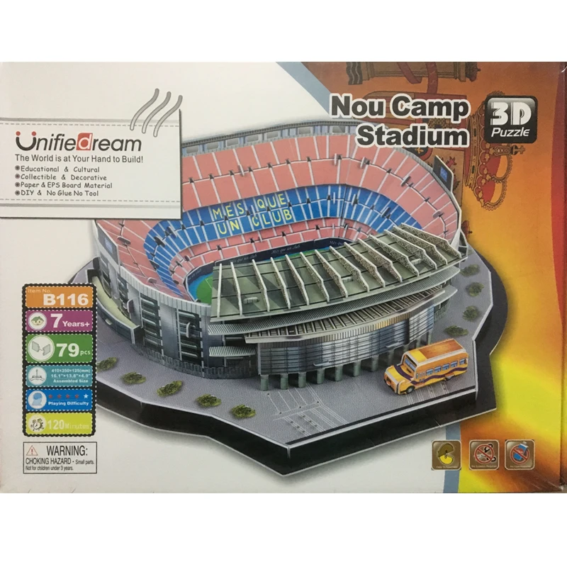 camp nou stadium 3d puzzle
