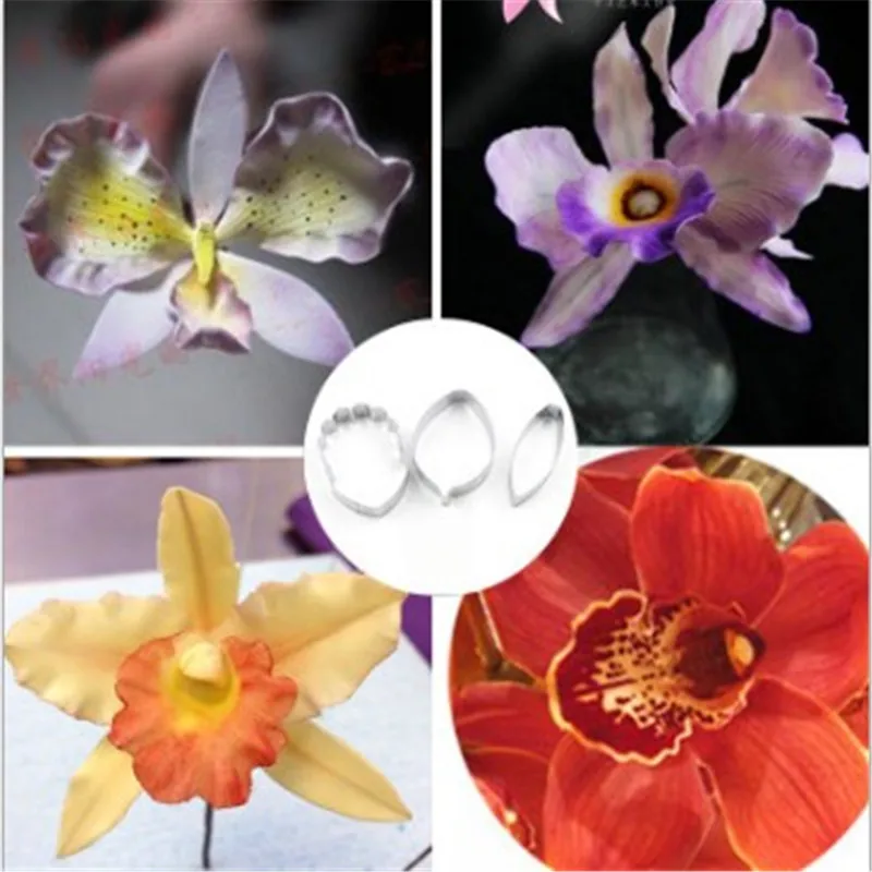 

TTLIFE Orchid Petal Cookie Cutter 3D Flower Sugarcraft Pastry Biscuit Molds Stainless Steel Baking Mould Fondant Decorating Tool