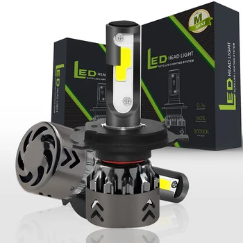 

2 X H4/9003/HB2 Hi/Lo MINI6 LED Car Headlight Bulb 30W 3000LM 9V-36V IP68 Waterproof 6000K Cold White 6063 Aluminum All In One