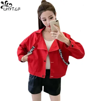 

UHYTGF Autumn Korean Jacket Women 2018 Plus size Harajuku Short Female Jacket Befree lapel Long Sleeve liva Girl Tops Coat 347