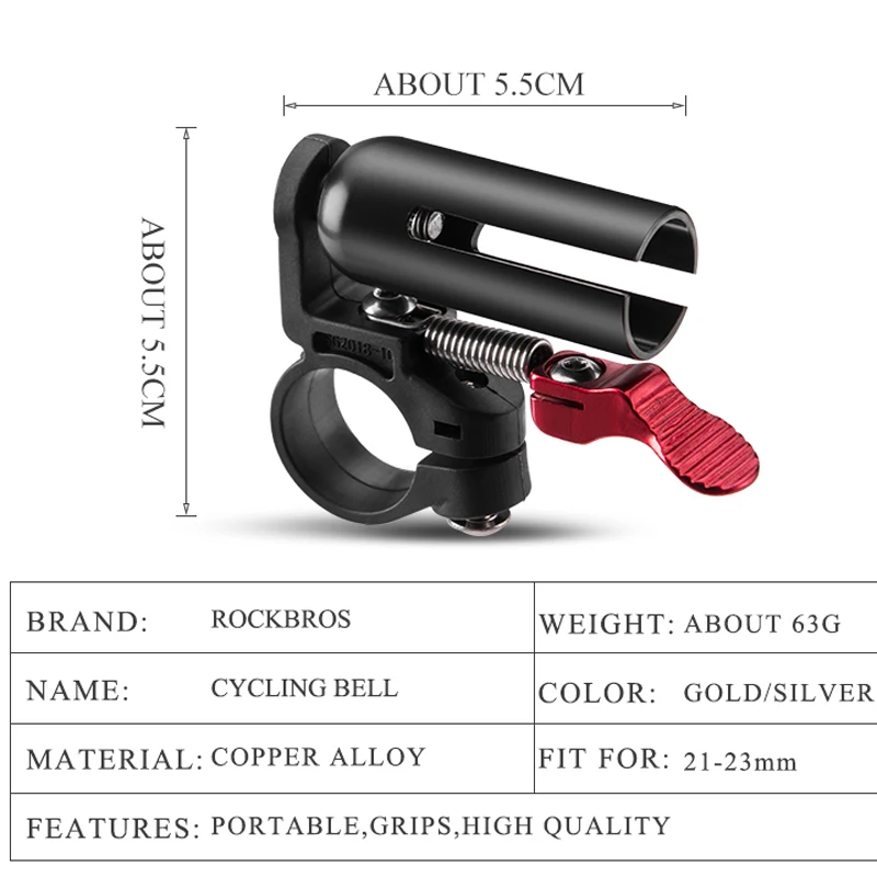 ROCKBROS Bike Accessories MTB Road Bike Bell Portable Safety Handlebar Alarm Bell Cycling Horn Warning Coppe ROCKBROS Bike Accessories MTB Road Bike Bell Portable Safety Handlebar Alarm Bell Cycling Horn Warning Coppe