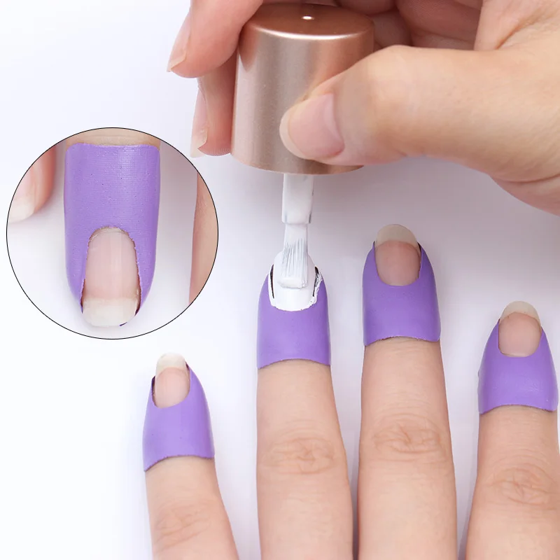 BORN PRETTY Peel Off Tape Spill-resistant Nail Protector Black White Pink Creative U-shape Finger Cover Sticker Nail Polish