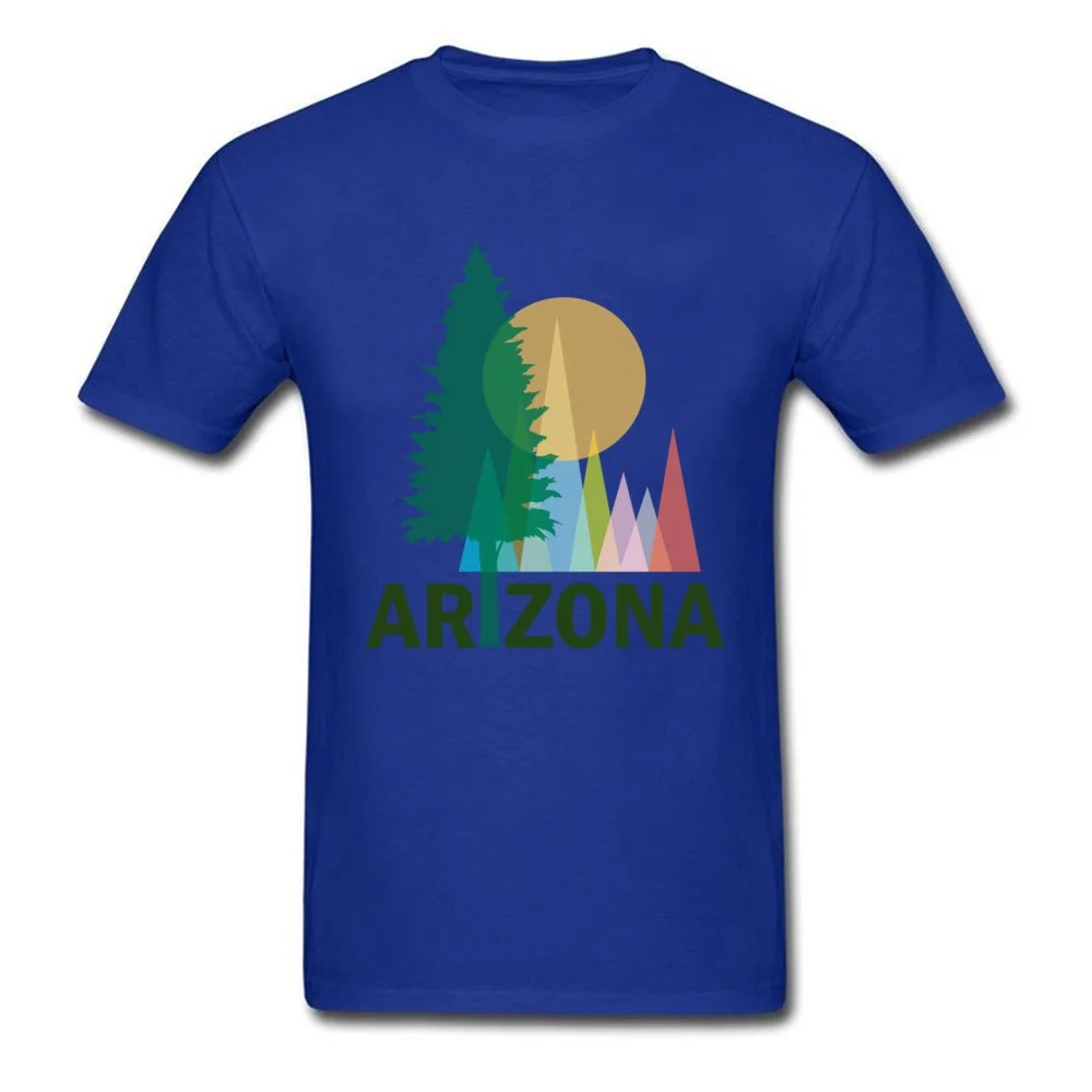 Normal T-shirts 2018 Newest Round Collar Arizona Trees Cotton Fabric Men's Tops Tees Classic Short Sleeve Sweatshirts Arizona Trees blue