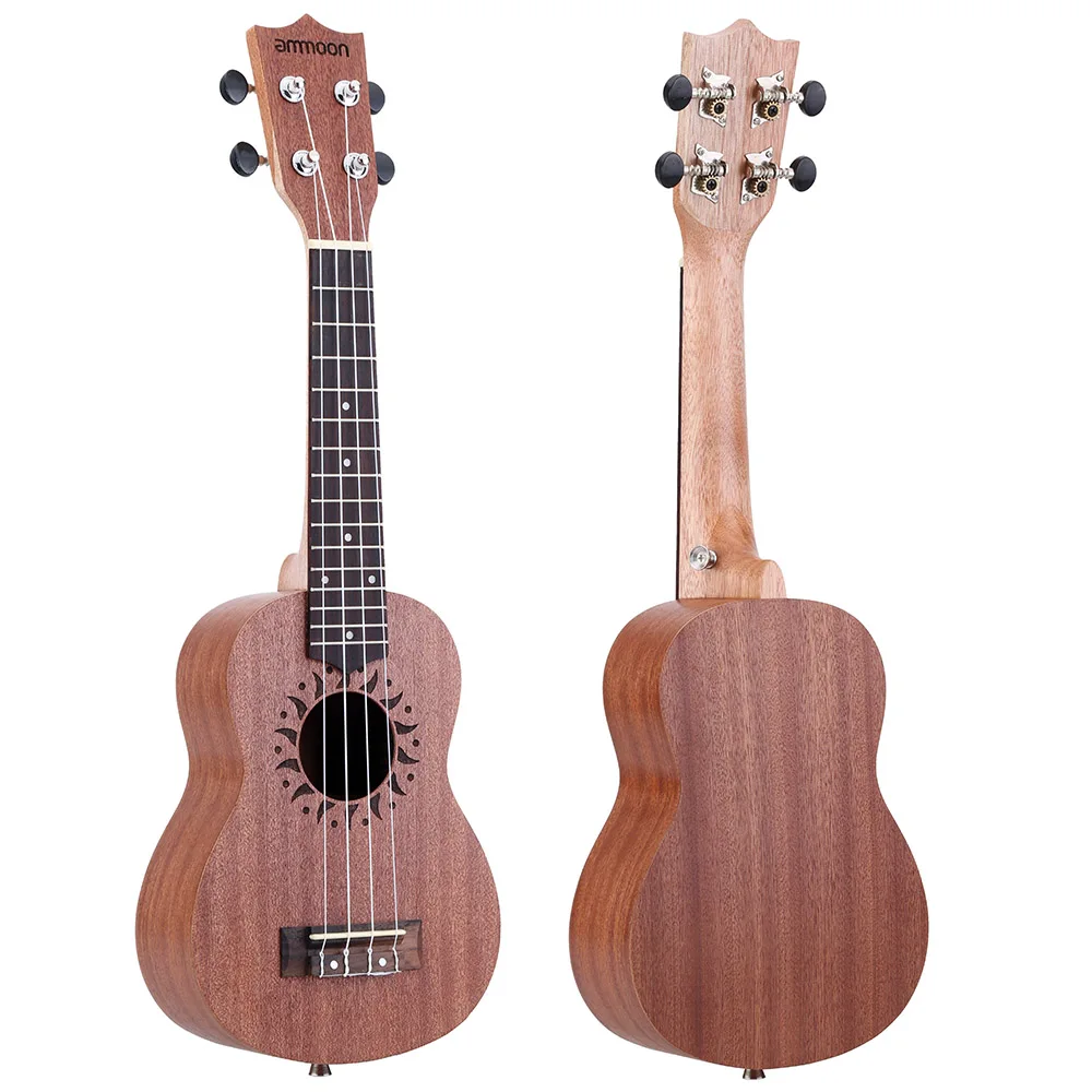 Ammoon Высокое качество 2" Акустическая укулеле Uke прочный Sapele Ukelele 15 Лада 4 струны инструмент Палисандр полузакрытый Okoume