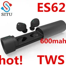 SITU ES62 TWS беспроводные наушники спортивные Bluetooth наушники HD стерео музыка невидимые наушники для iPhone Android с зарядным устройством