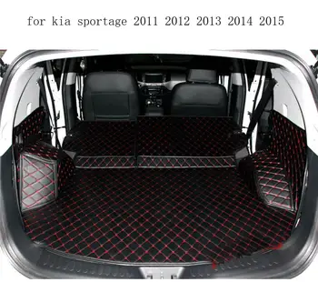 

wearable waterproof fiber leather car trunk mat for kia sportage 2011 2012 2013 2014 2015 3rd gemeration car accessories